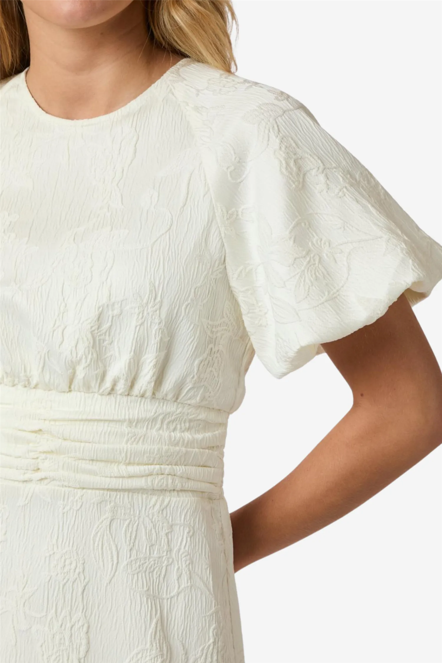 Sulli Jacquard Dress Creme