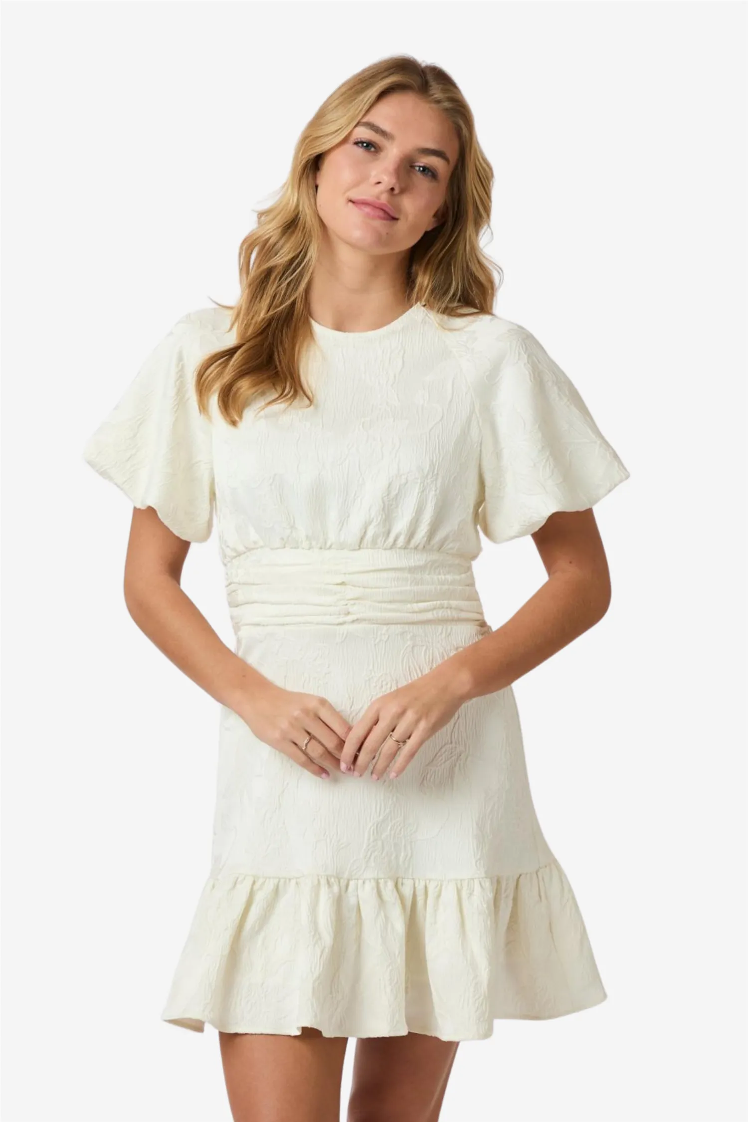 Sulli Jacquard Dress Creme