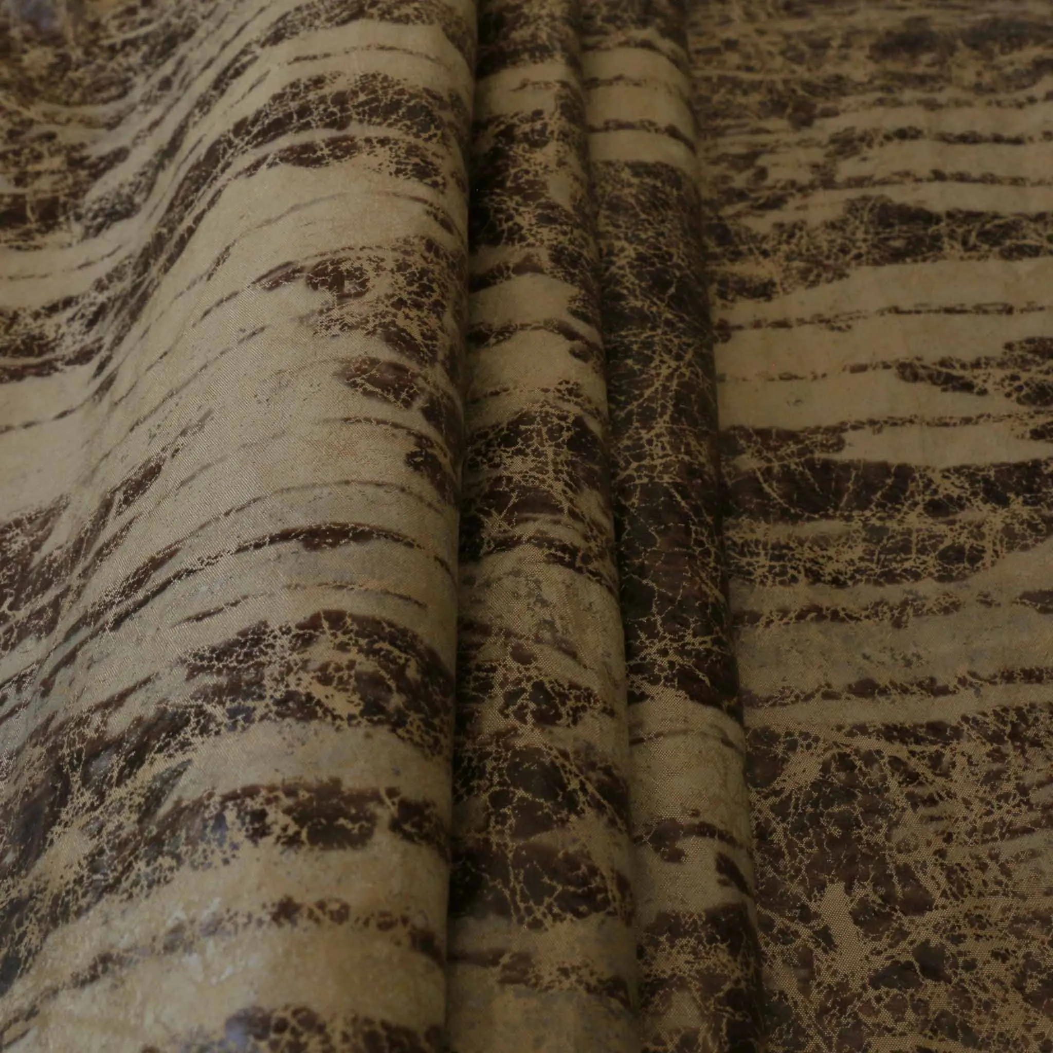 Taffeta Fabric - Silver/Black or Gold/Brown