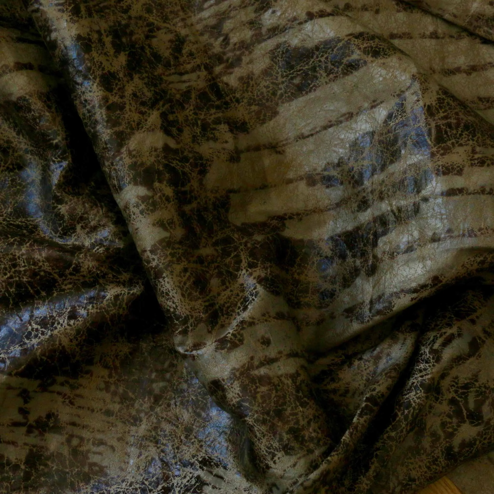 Taffeta Fabric - Silver/Black or Gold/Brown
