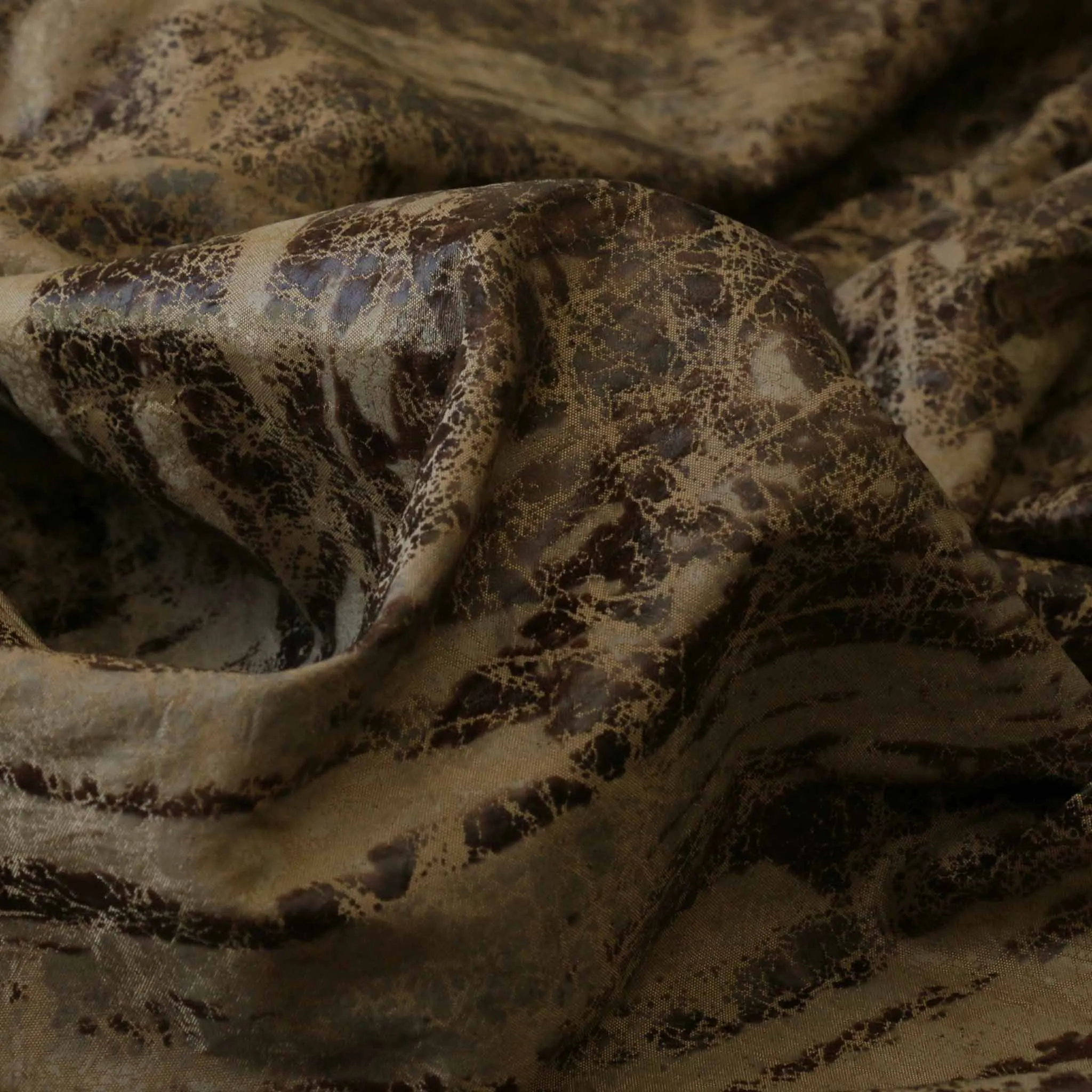 Taffeta Fabric - Silver/Black or Gold/Brown