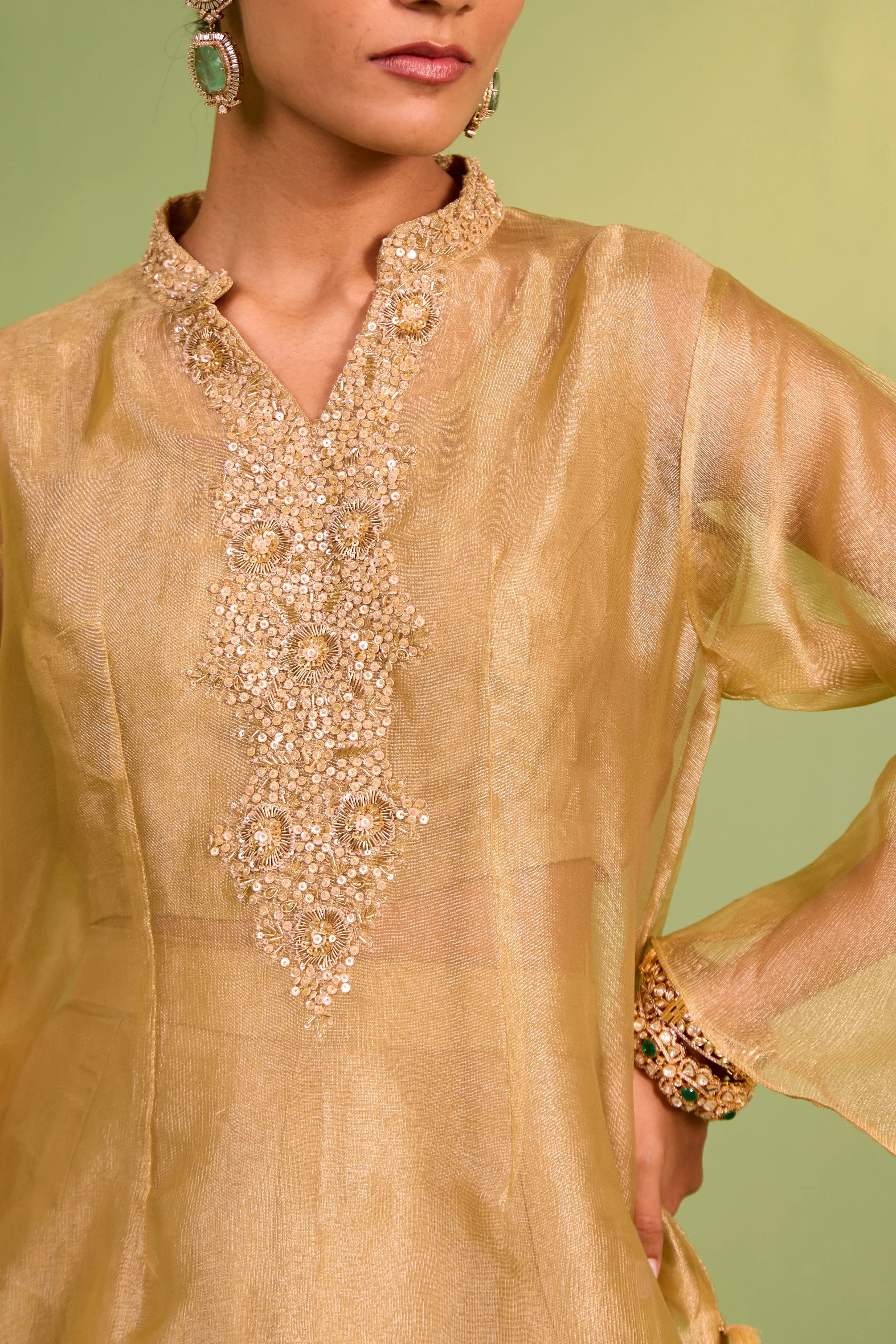 Thalia Tissue Kurta And Palazzo Set