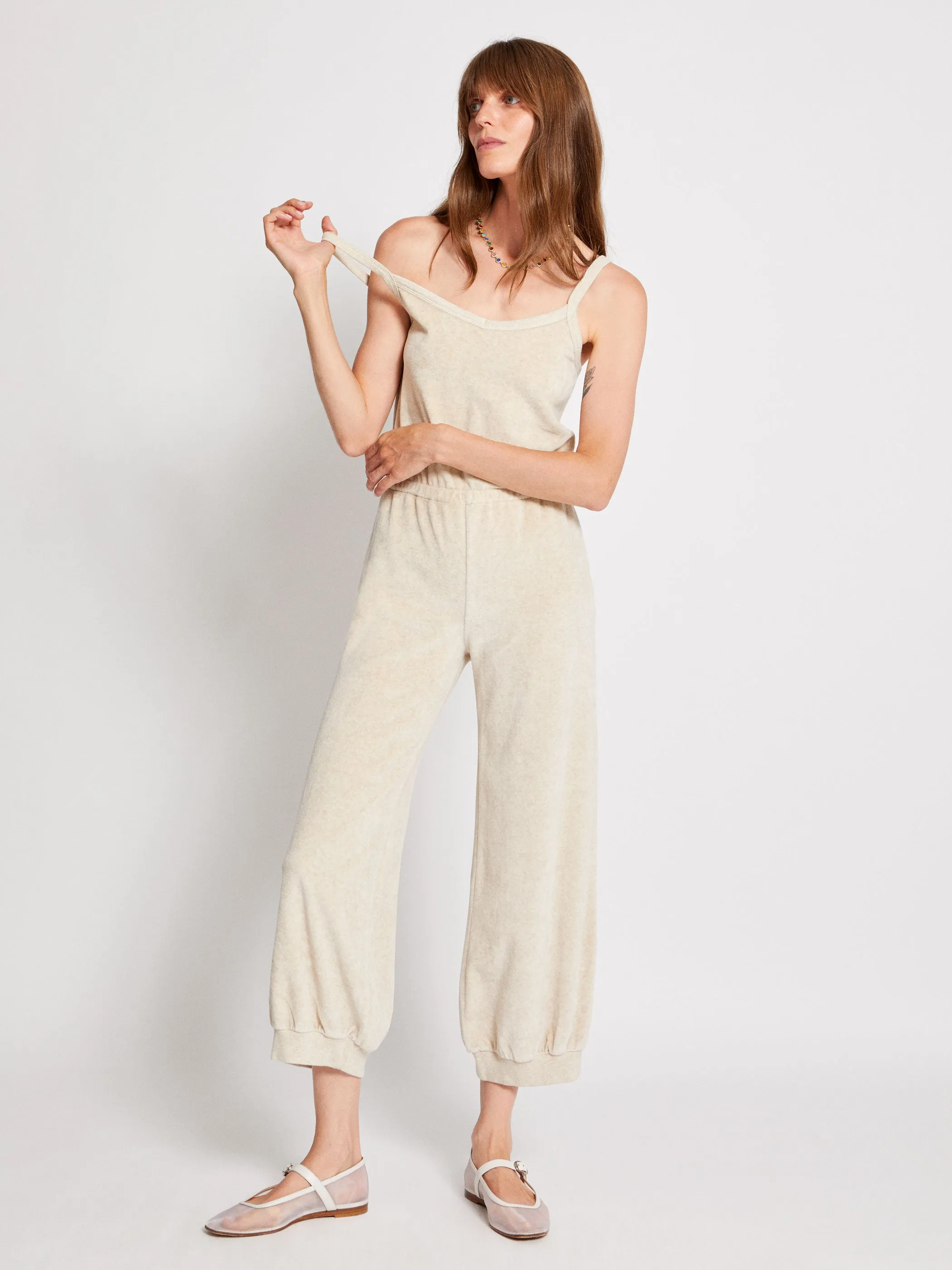 The Giorgi Tank Jumpsuit in Velour