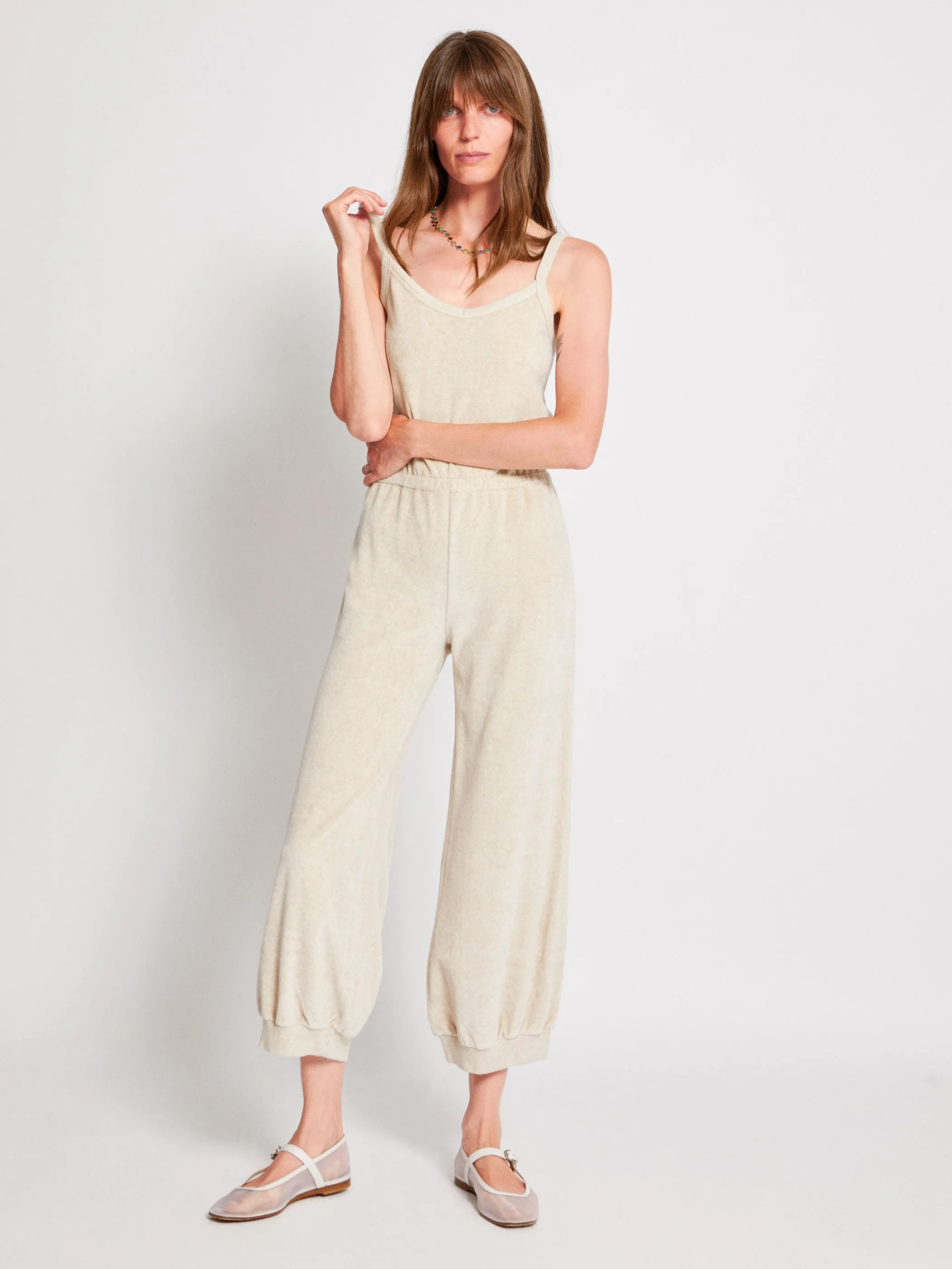 The Giorgi Tank Jumpsuit in Velour