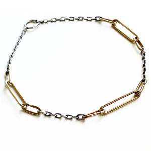 Three Stories Combo Chain - bronze & sterling silver
