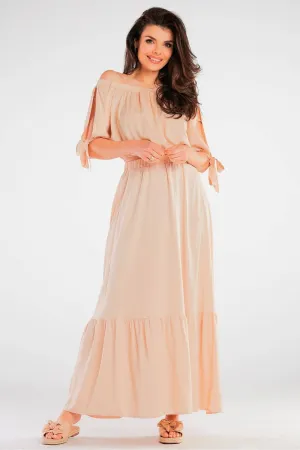 Tied-Sleeve Viscose Summer Blouse
