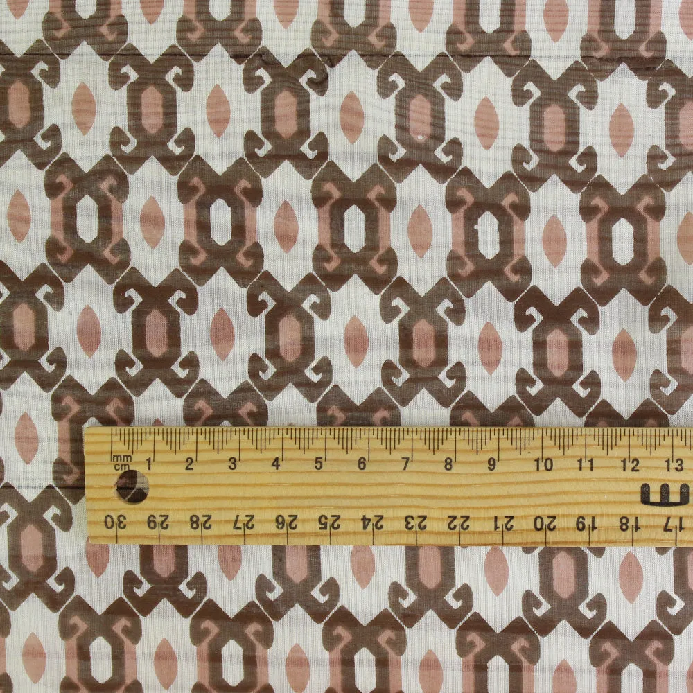 Tile Print Silk Chiffon (remnant)