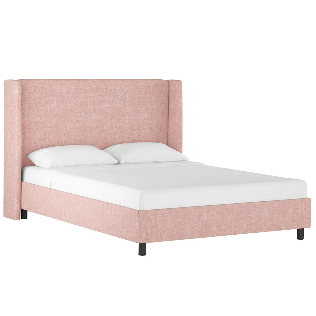 Tilly Upholstered Low Profile Platform Bed Joss & Main Color: Zuma Rosequartz Textured Linen Size: Twin
