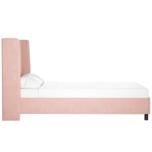 Tilly Upholstered Low Profile Platform Bed Joss & Main Color: Zuma Rosequartz Textured Linen Size: Twin
