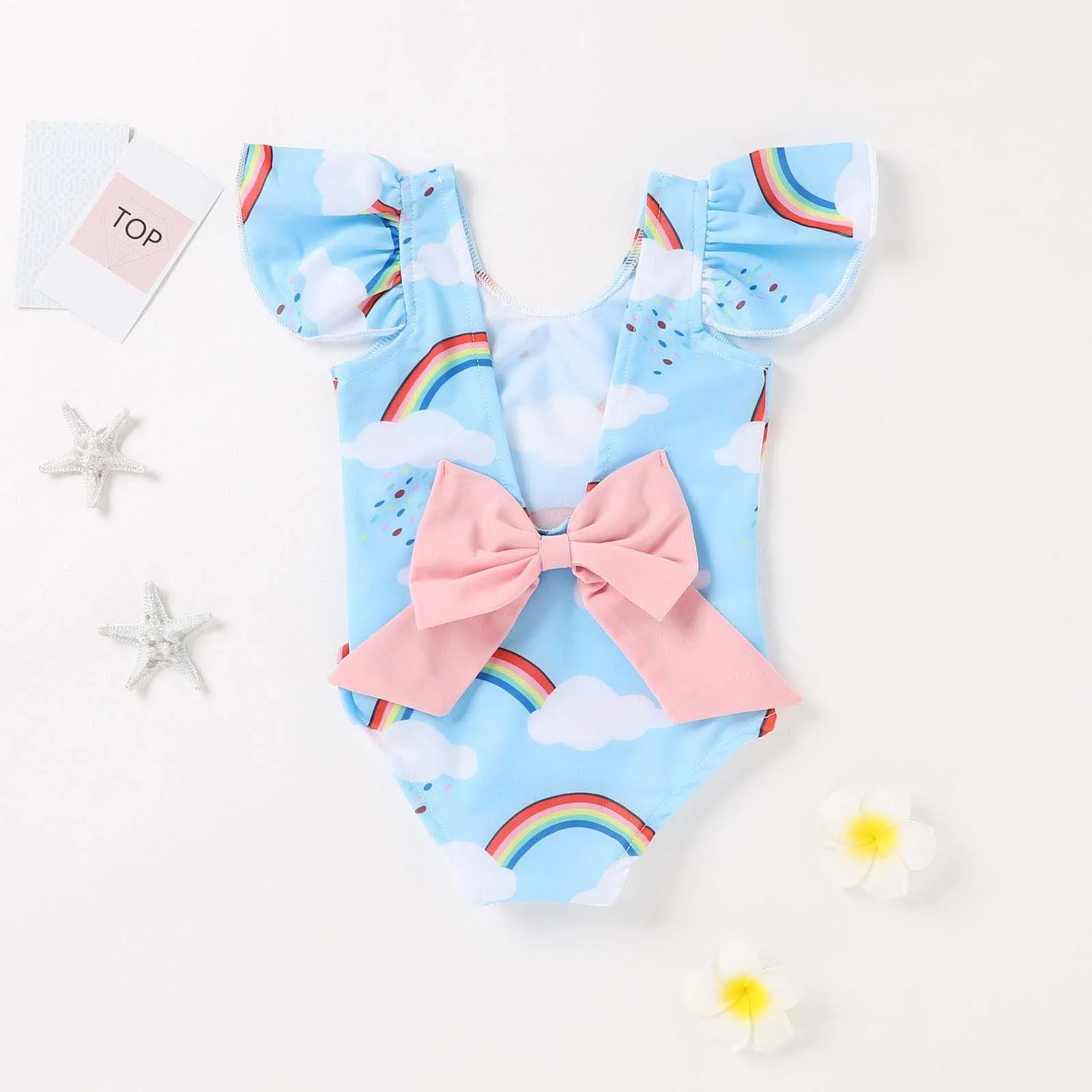 Toddler Striped One-Piece Triangle Ha Girl Baby Swimsuit