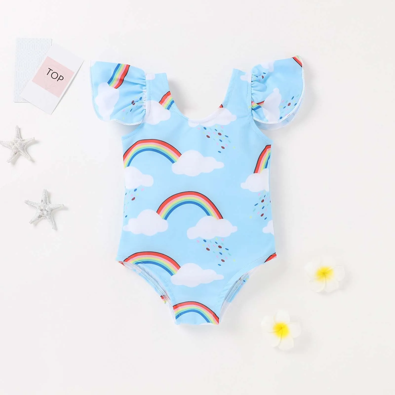 Toddler Striped One-Piece Triangle Ha Girl Baby Swimsuit
