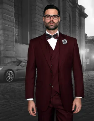 TRENTON BURGUNDY TRADITIONAL FIT 3 PC SUIT