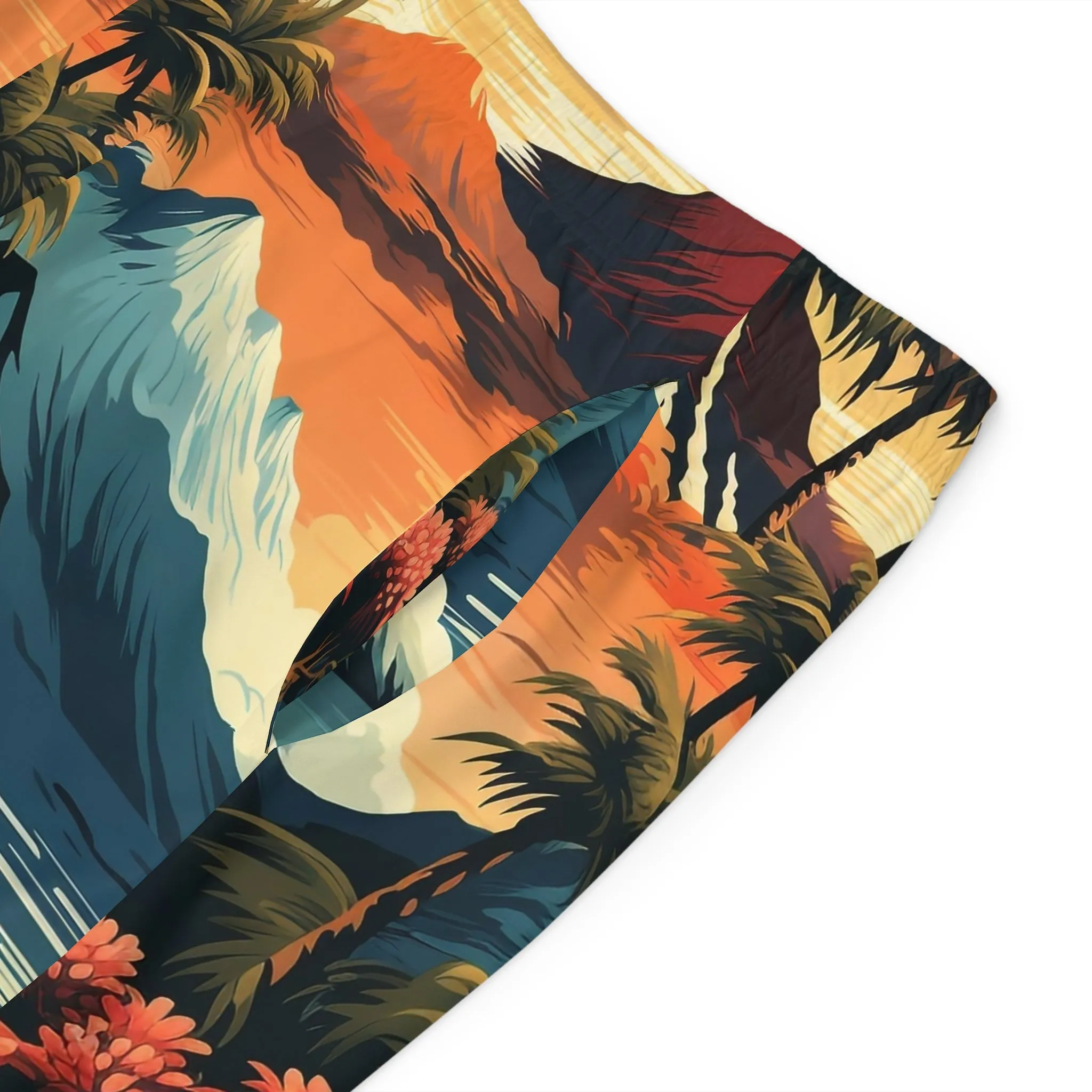 Tropical Paradise Men's Board Shorts - Vibrant Summer Swimwear