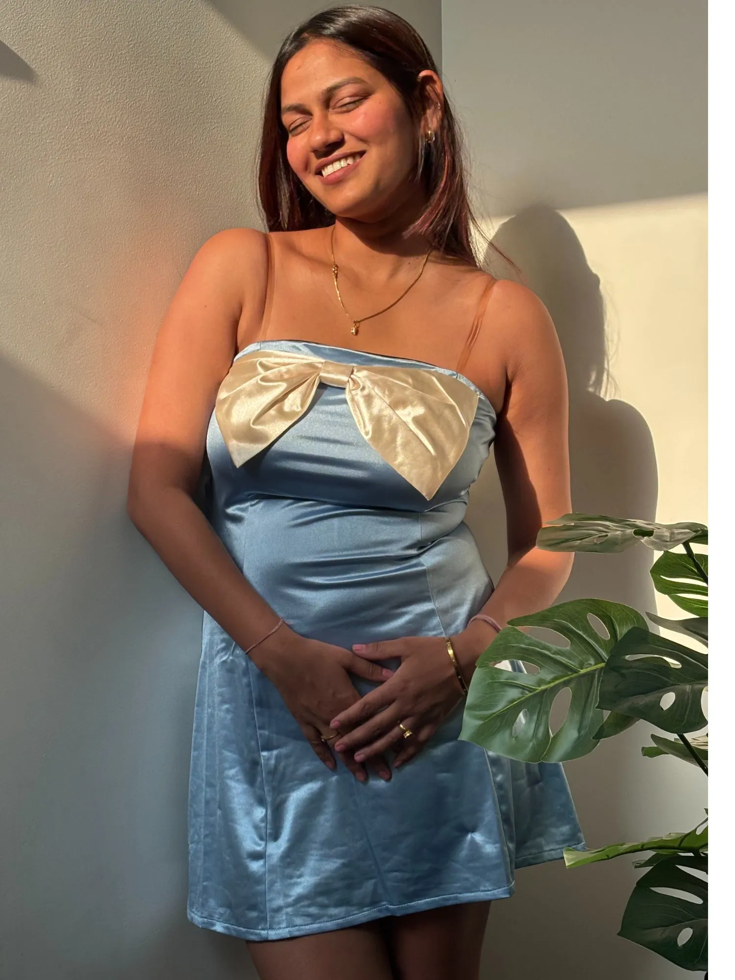 Tube Dress With Bow Detailing