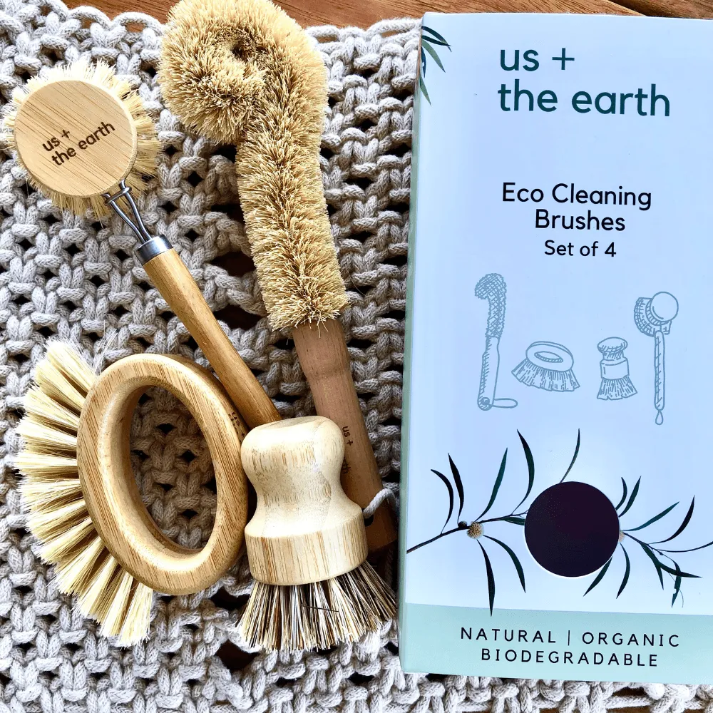 Us   The Earth | Eco Cleaning - Bamboo Scrubbing Brushes set of 4