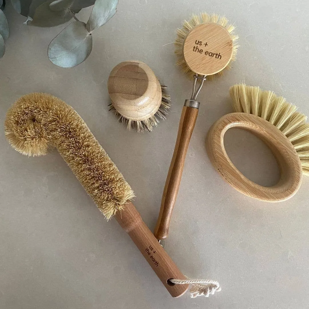 Us   The Earth | Eco Cleaning - Bamboo Scrubbing Brushes set of 4