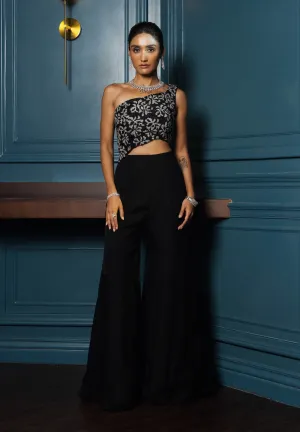 Valley black embellished jumpsuit
