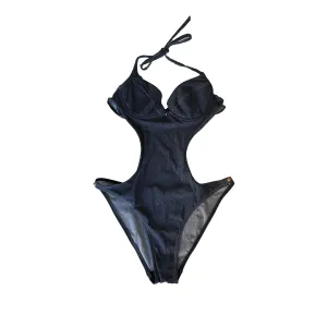 Versace Denim Cut Out One Piece
