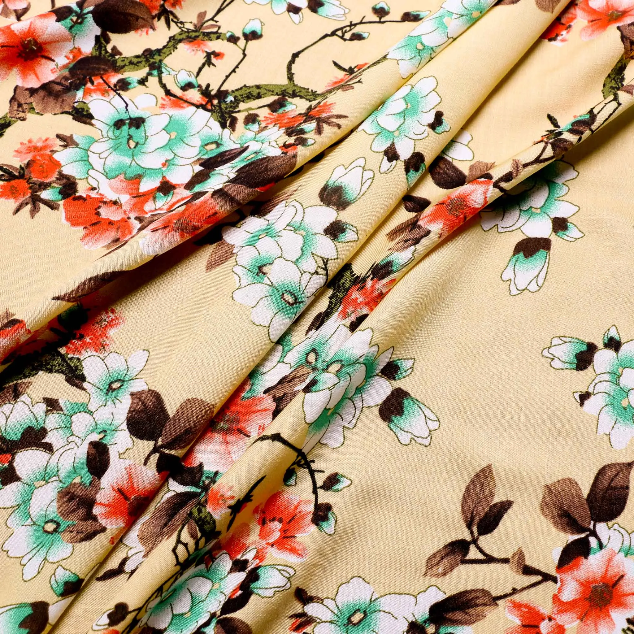 Viscose Lawn - Japanese floral design