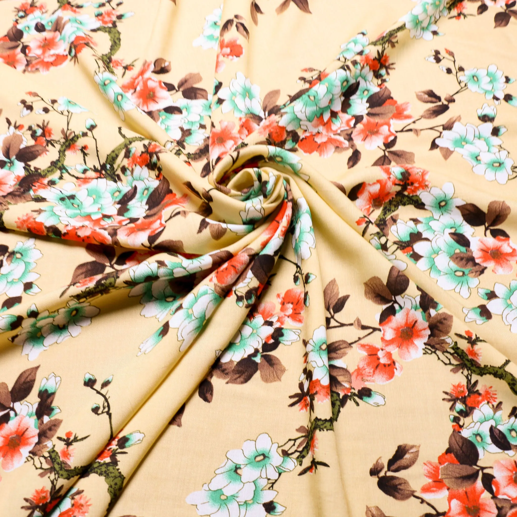 Viscose Lawn - Japanese floral design