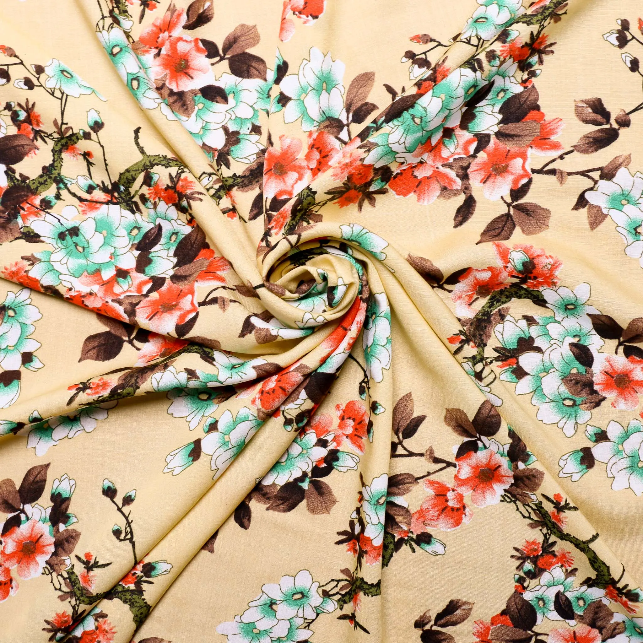 Viscose Lawn - Japanese floral design