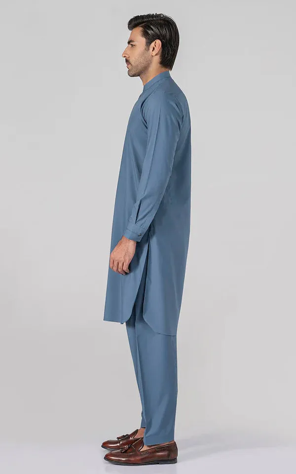 Wash & Wear - Premium Shalwar Kameez - BLUE