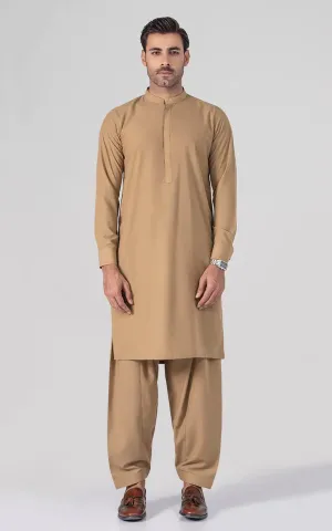 Wash & Wear - Premium Shalwar Kameez - Khaki