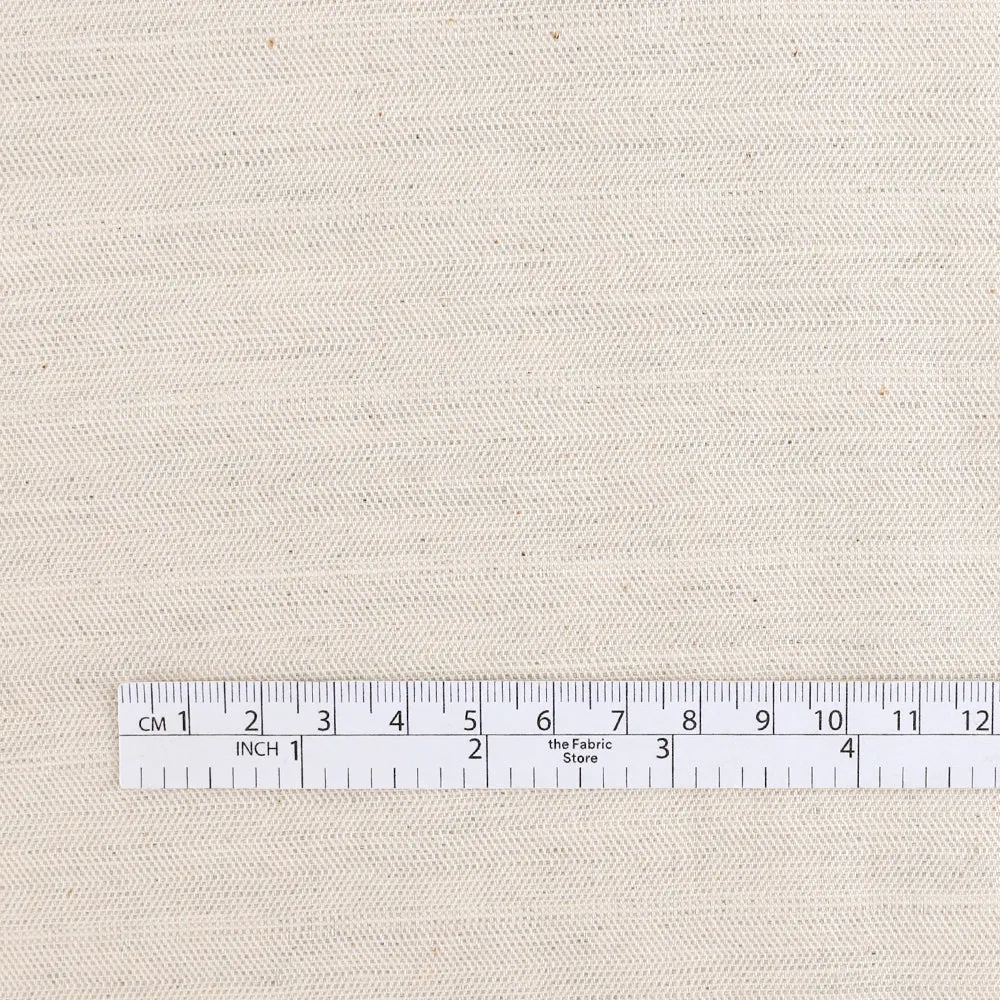 Weft Twill Stripe Linen / Cotton - Almond (remnant)