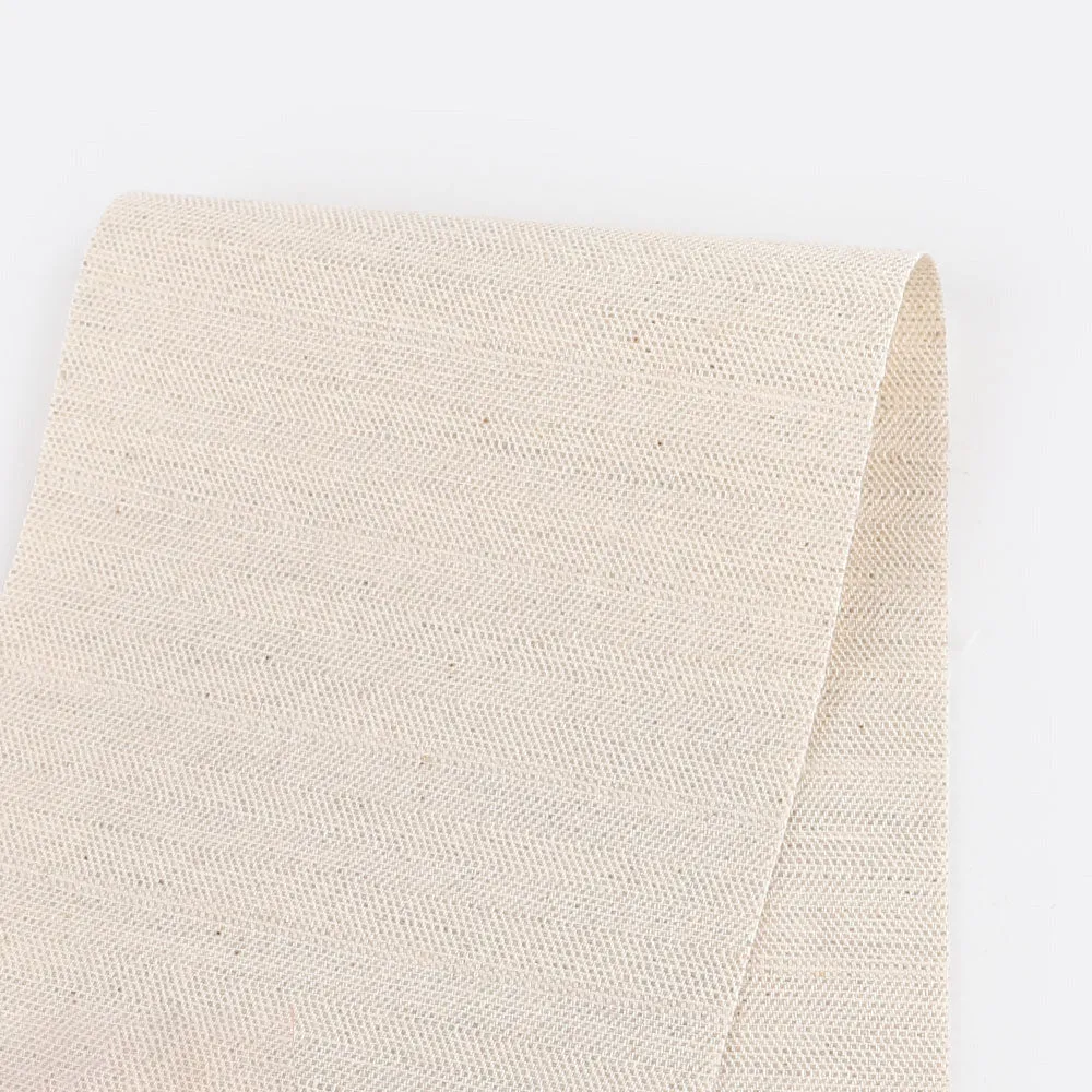 Weft Twill Stripe Linen / Cotton - Almond (remnant)