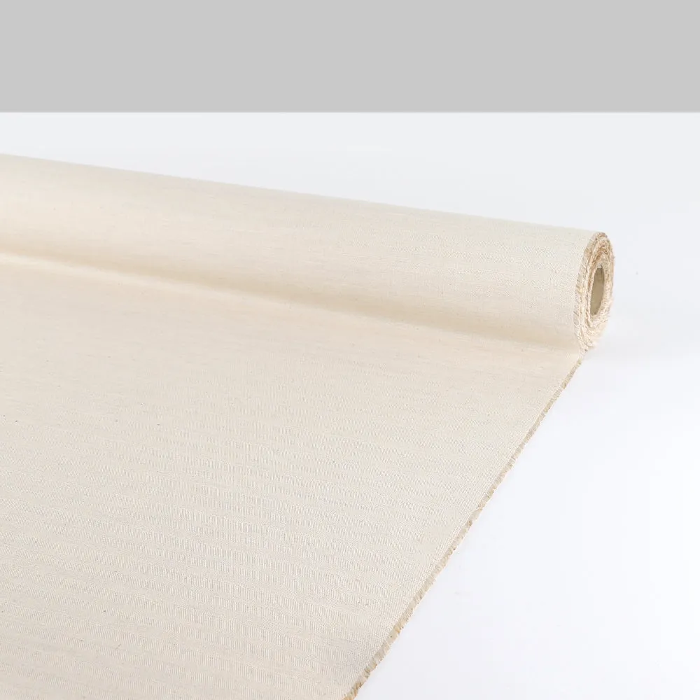 Weft Twill Stripe Linen / Cotton - Almond (remnant)
