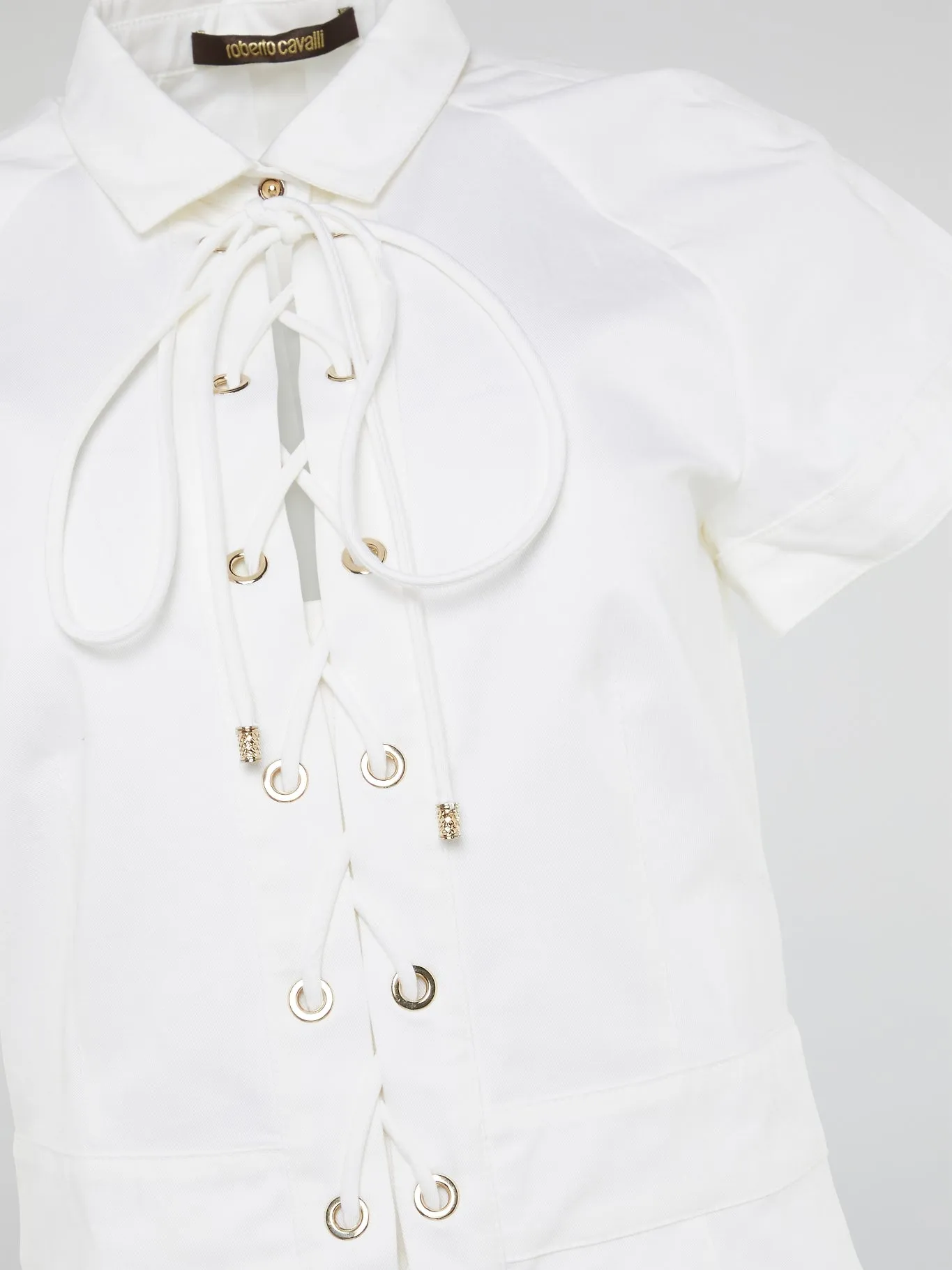 White Lace Up Jumpsuit