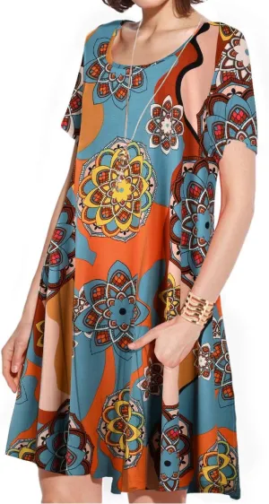 Women'S Casual Swing Loose T-Shirt Dress Summer Short Sleeve Tunic Dresses with Pockets (Available in plus Size)