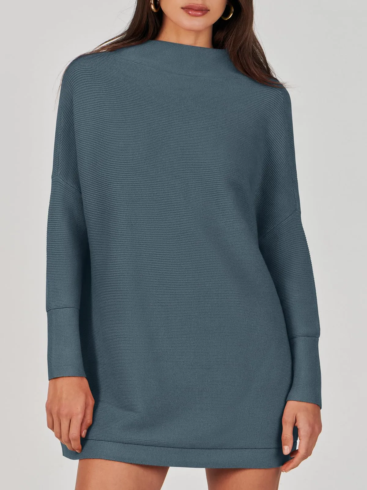 Women's Mock Neck Slouchy Knit Tunic Sweaters (Buy 2 Free Shipping)