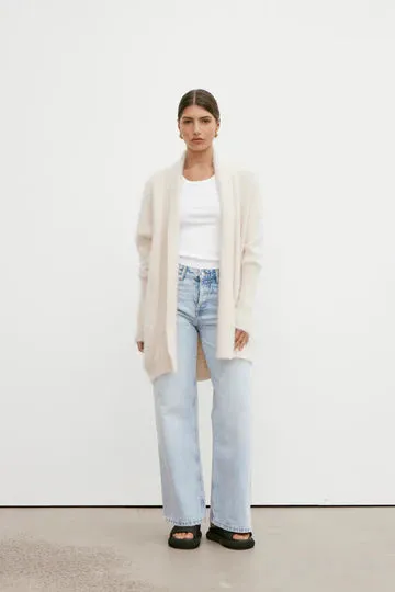 World of Nomads II SOPHIA Open Cashmere Cardi - oatmeal