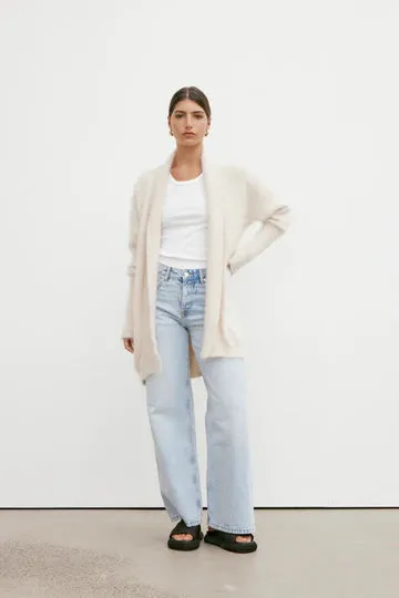 World of Nomads II SOPHIA Open Cashmere Cardi - oatmeal