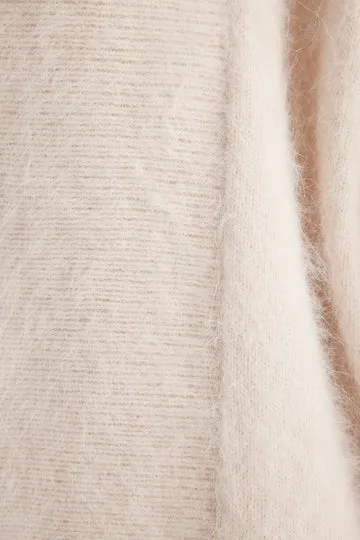 World of Nomads II SOPHIA Open Cashmere Cardi - oatmeal