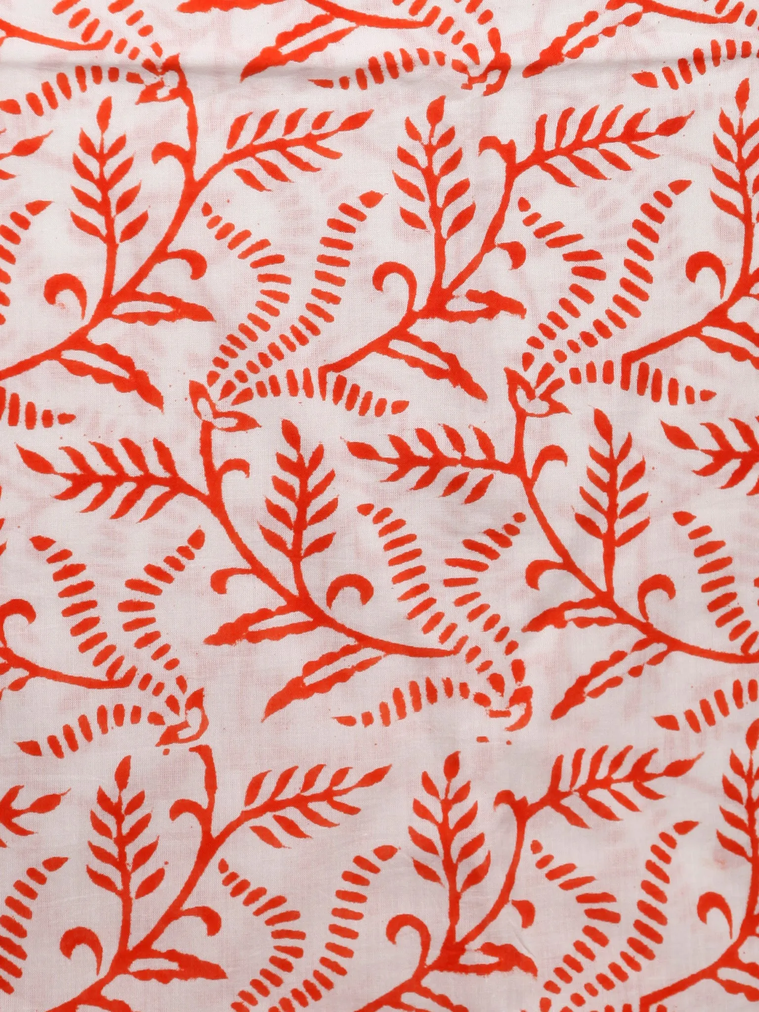 Yellow Orange Green Hand Block Printed Cotton Suit-Salwar Fabric With Chiffon Dupatta (Set of 3) - SU01HB392