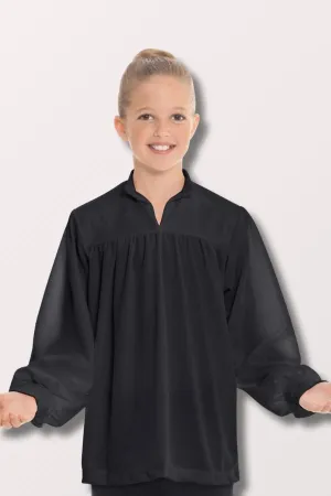 Youth Unisex Humble Servant Polyester Open Collar Loose Fit Praise Top - Black