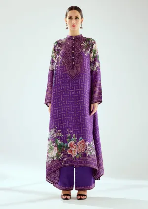 Zeynep purple silk long tunic