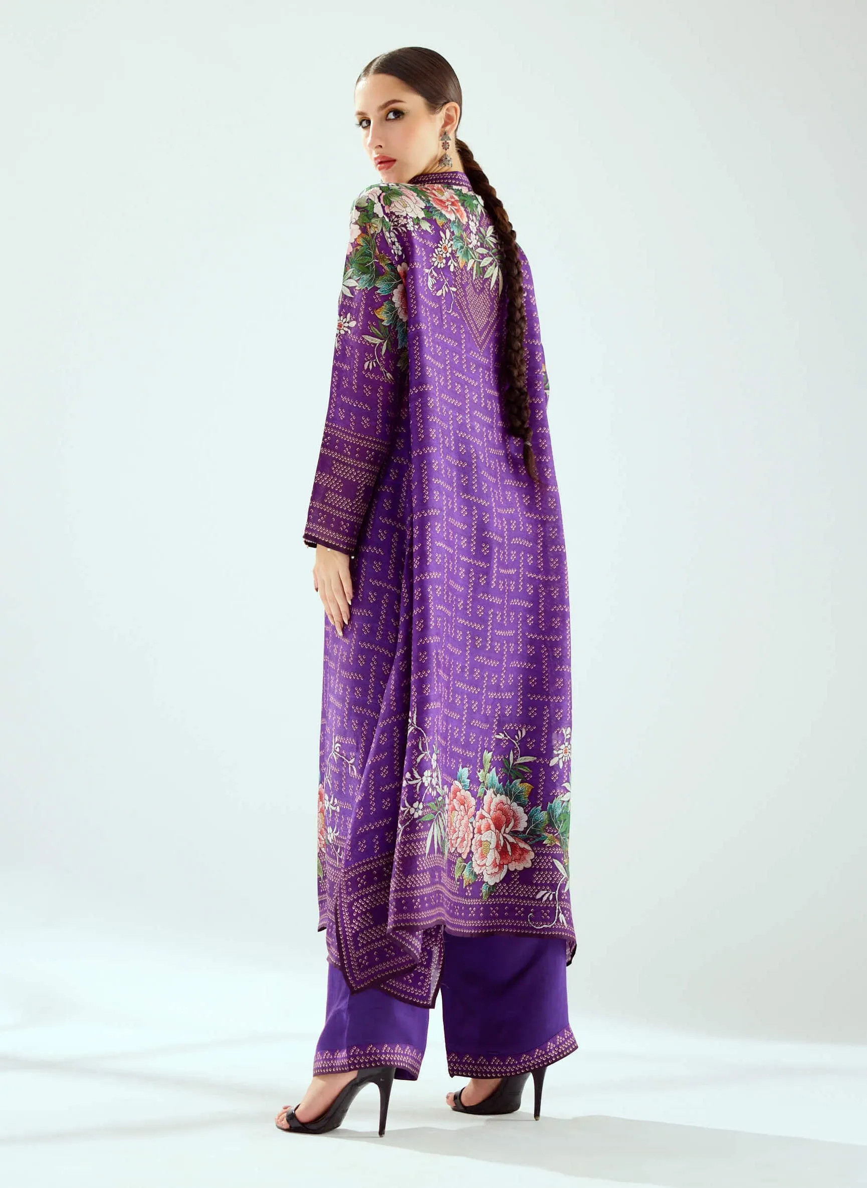 Zeynep purple silk long tunic