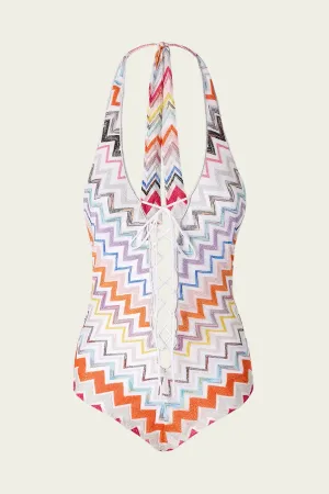 Zig-Zag One-Piece Swimsuit in Multicolor